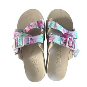 CHACOS Chillos Slides Tie Dye Adjustable Strap Sandals Casual Rubber Shoes SZ‎ 9